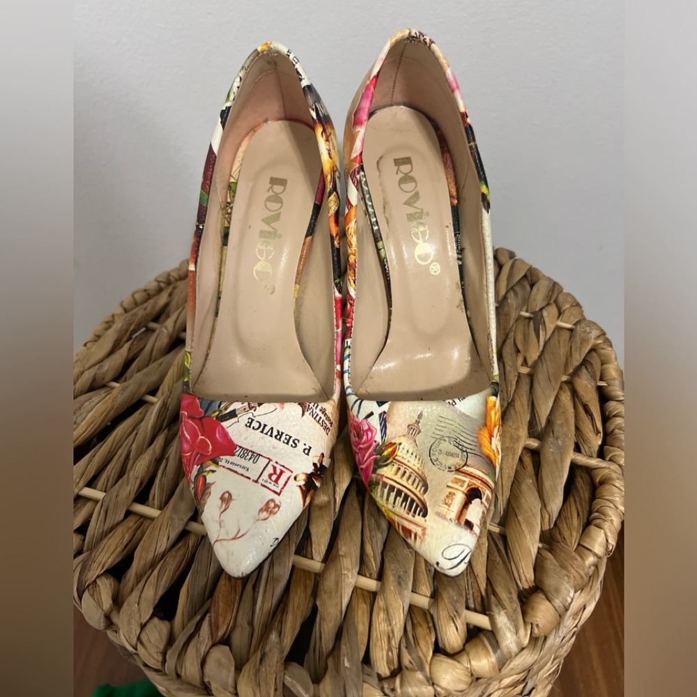 Floral High Heel Pumps
